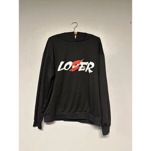 Men's MANFINITY Black Loser Graphic Hoodie Size small mens Valentine’s Day lover